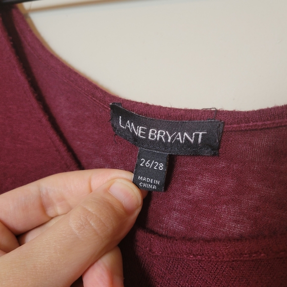 Lane Bryant | Long-Sleeved Burgundy Top - Picture 8 of 8
